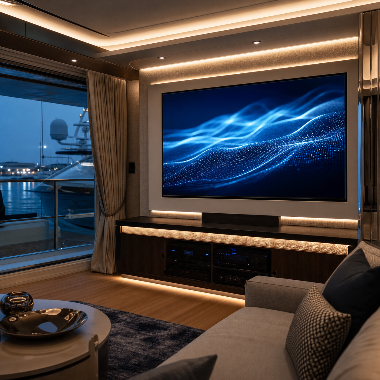 Yacht cinema and IPTV onboard
